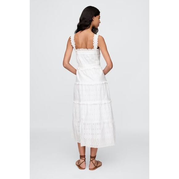 NWT Gap × DÔEN White Eyelet Midi Dress - Small - Picture 3 of 8